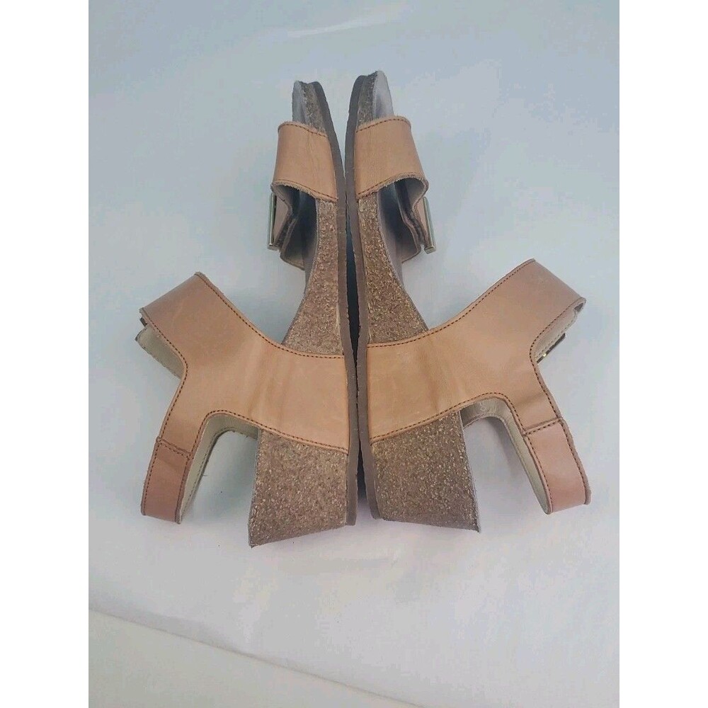 Mephisto Morgana Tan Leather Wedge Sandals Women's EUR 37 US 7 Adjustable - Picture 6 of 13